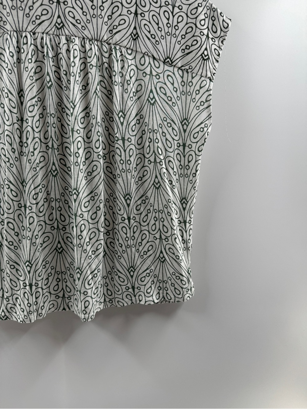 LOFT NWT White & Green Printed Short Sleeve Blouse – Women's Medium - Picture 8 of 8